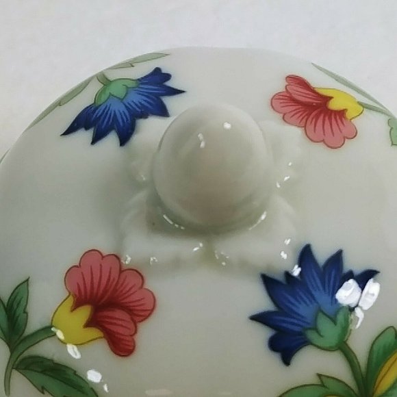 Jewelry Ring Trinket Porcelain Covered Floral Dish Heinrich Germany 2" Dia - Picture 8 of 9